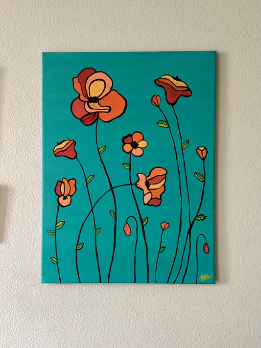 Original Canvas “Funky Flower Garden”